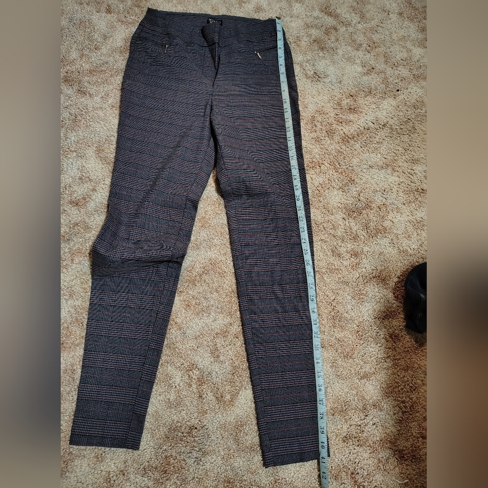 Soho Apparel woman's Red and Black Plaid Pull On Dress Pants, Size M - Picture 6 of 8